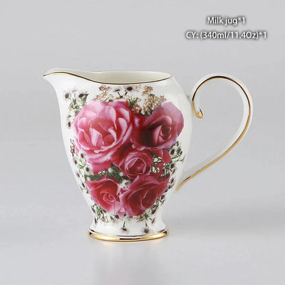DecorBites™ Bone China Milk Jug: Elegant Ceramic Creamer for Tea, Coffee, Espresso