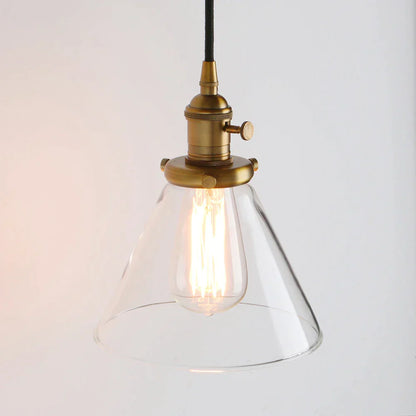 DecorBites™ Funnel Flared Glass Clear Glass Pendant Light Fixture