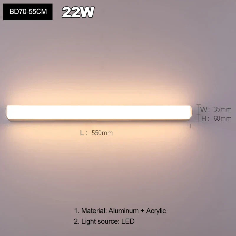 DecorBites™ LED Acrylic Wall Lamp for Bathroom & Bedroom, Modern Simplicity, Anti-fog Sconces