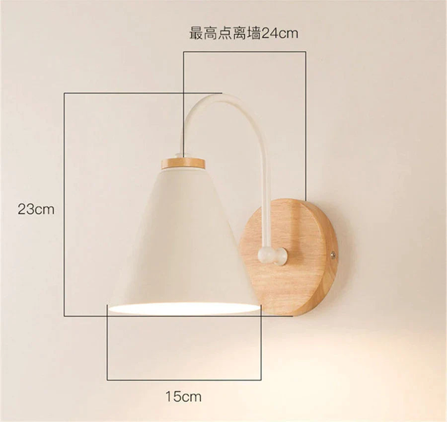 DecorBites™ LED Wood Wall Sconce Modern E27 Base Fixture for Aisle Lighting