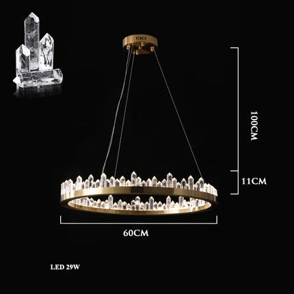 ™ Golden Crystal LED Chandelier for Modern Dining Room