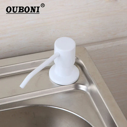 DecorBites™ ABS White Soap Dispenser for Kitchen Bathroom Sink, Shampoo, Shower, Lotion - New Liquid