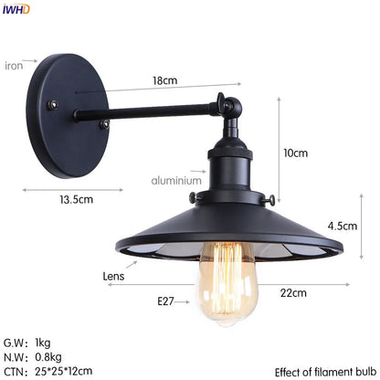 DecorBites™ Antique Gold Rustic LED Wall Light for Home Decor