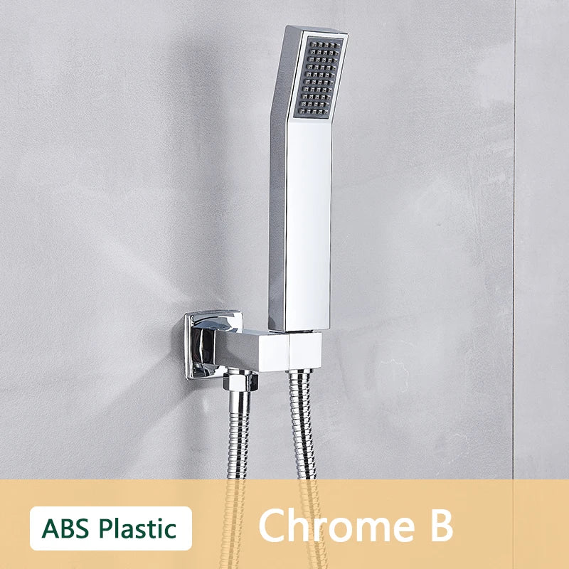 DecorBites™ ABS Plastic Hand Shower with Hose, Bracket | Wall Mounted Handheld Shower