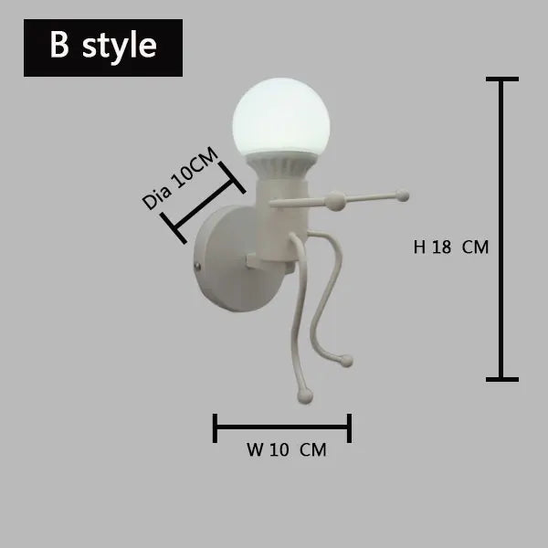 DecorBites™ Cartoon Matchstick Man Wall Lamp for Kids Room and Home Decor