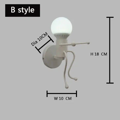 DecorBites™ Cartoon Matchstick Man Wall Lamp for Kids Room and Home Decor