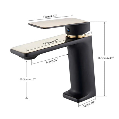 DecorBites™ Black Basin Mixer Tap Vessel Sink Faucet Hot Cold Water Luxury
