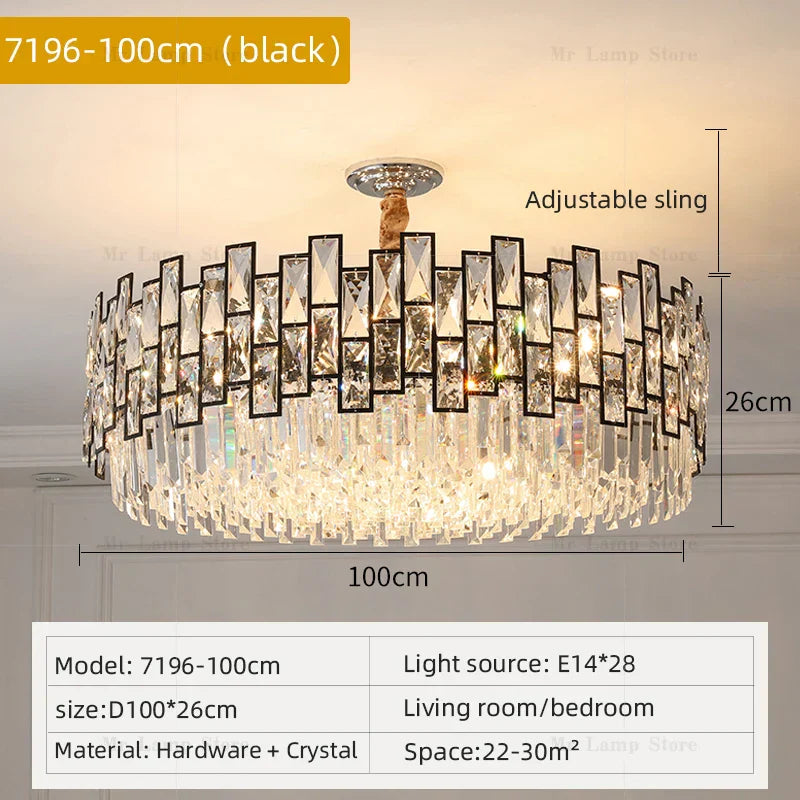 DecorBites™ Crystal Chandelier: Modern Luxury Lighting for Living Room, Bedroom, Kitchen