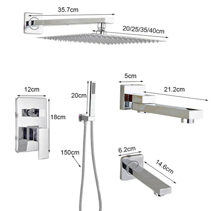 DecorBites™ 16" Big Rain Shower Faucet Set with Handshower & Brass Spout