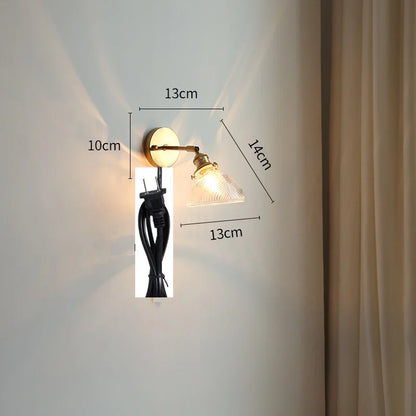 DecorBites™ Green Glass LED Wall Lights Pull Chain Switch Indoor Lighting Adjustable Fixtures