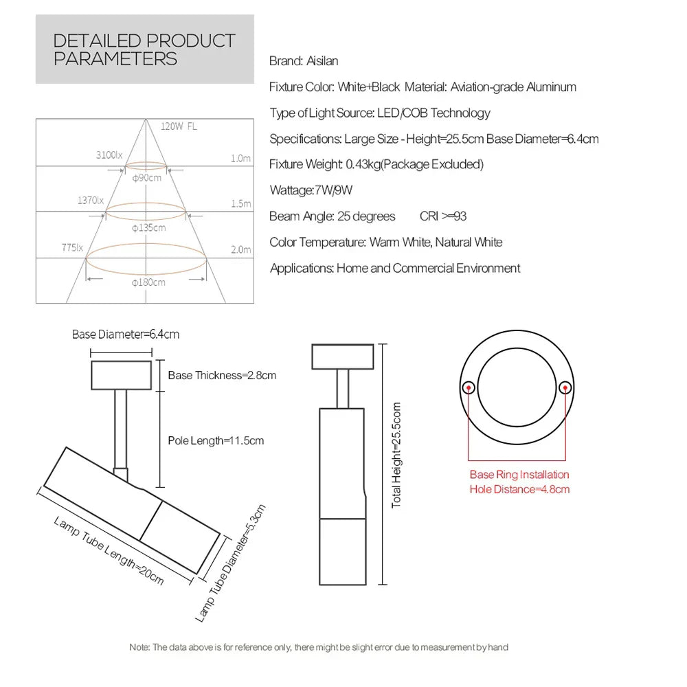 DecorBites™ LED Ceiling Spotlights 7W 360+90 Rotation for Home & Commercial Lighting