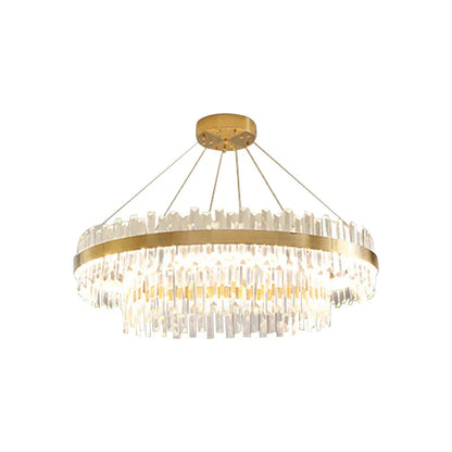 DecorBites™ Circular Double-layer Crystal Chandelier for Living Room Dining Room Led Pendant