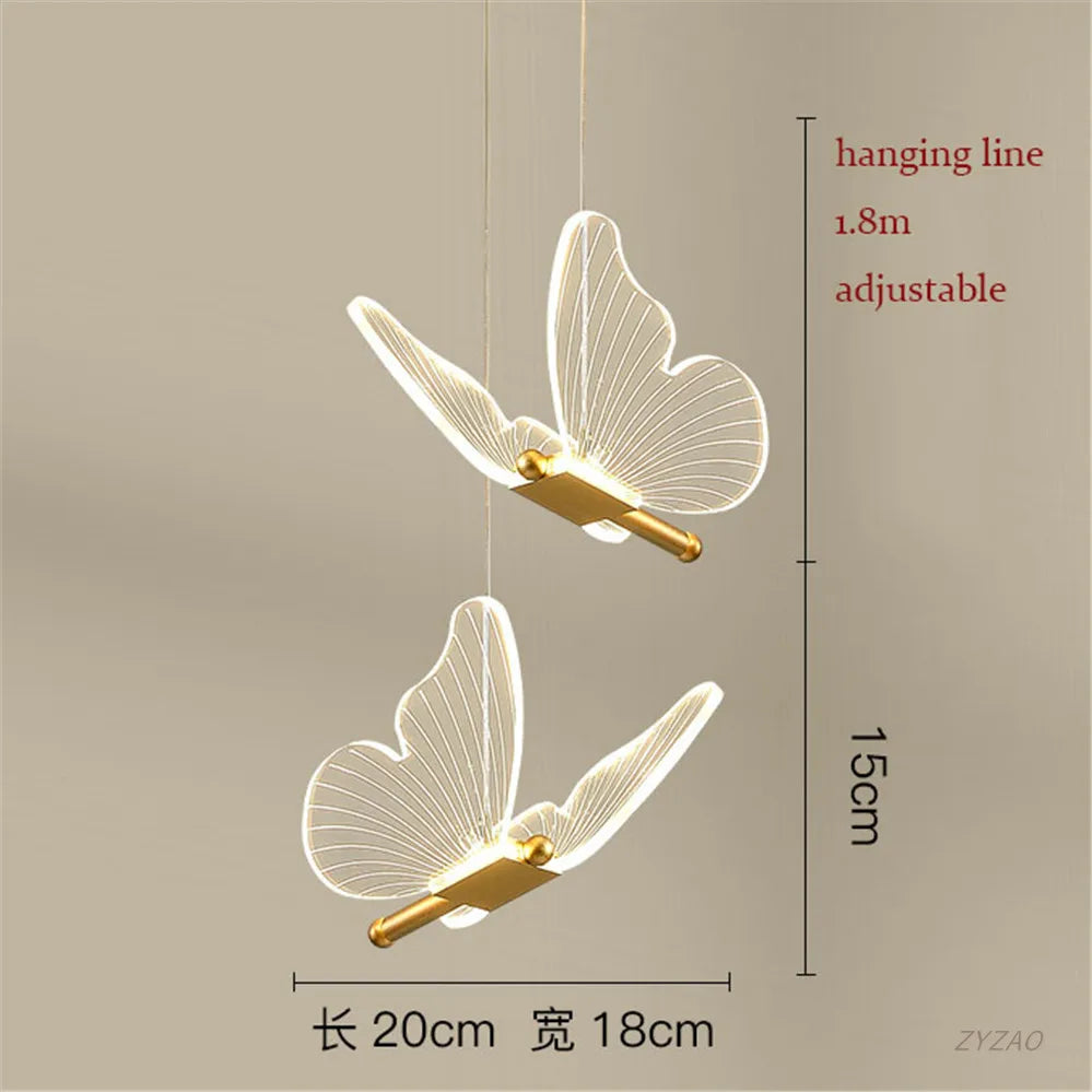 DecorBites™ Acrylic Butterfly LED Pendant Light - Modern Luxury Designer Fixture