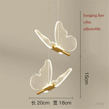 DecorBites™ Acrylic Butterfly LED Pendant Light - Modern Luxury Designer Fixture