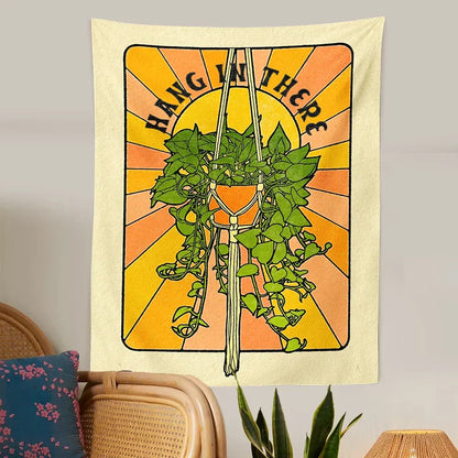 DecorBites™ Botanical Tapestry Wall Hanging for 70s Aesthetic Home Decor