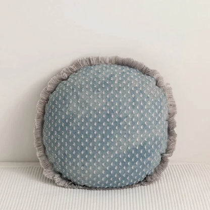 DecorBites™ Denim Fringed Cushion Cover 45x45cm Square for Home Sofa Bed Decoration