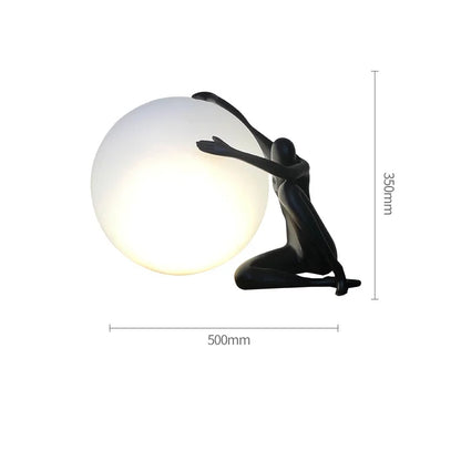 DecorBites™ Abstract Humanoid Ball Holder Table Lamp - Modern Art Sculpture Light
