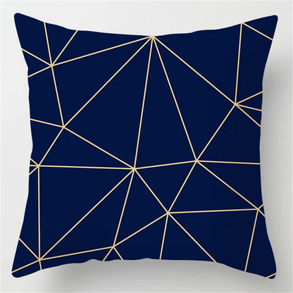 DecorBites™ Blue Geometric Marble Stripe Line Pillowcases for Car Sofa Decor
