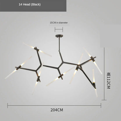 DecorBites™ Gold LED Chandelier: Modern Nordic Lighting Fixture for Indoor Decor.