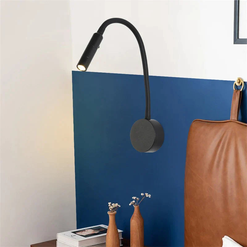 DecorBites™ LED Reading Wall Lamp 3W Flexible Hose Sconce for Bedroom Study & Book Light