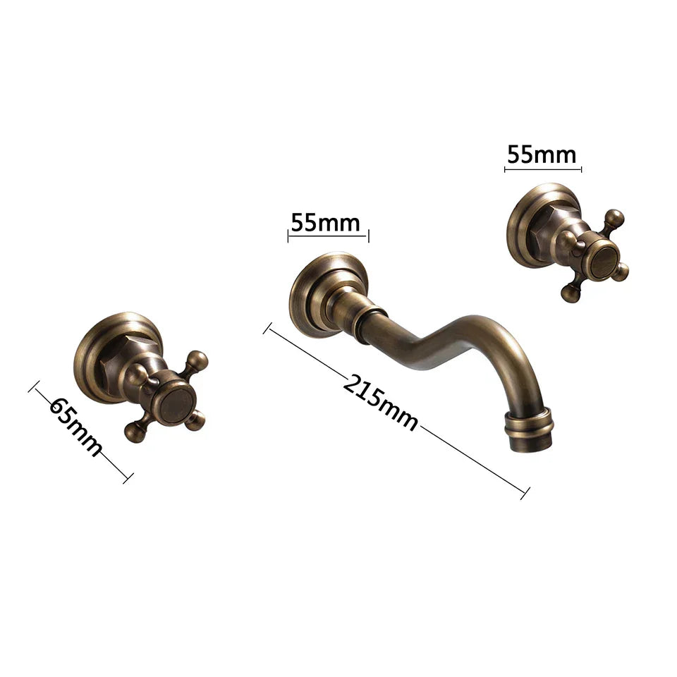 DecorBites™ Black Basin Faucet: Wall Mounted Hot/Cold Water Mixer for Bathroom Sink
