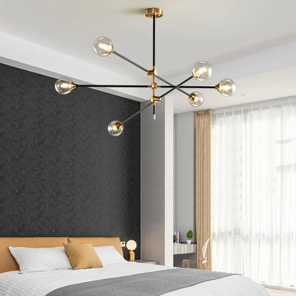 DecorBites™ Geometric Glass Ball Chandelier: Post-modern LED Pendant Lights for Stylish Decor