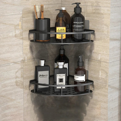 DecorBites™ Bathroom Corner Shelves Suction Cup Storage Rack Shower & Kitchen Organizer