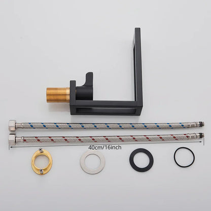 DecorBites™ Black Basin Faucet: Brass Bathroom Mixer for Vessel Sink, Cold Hot Water