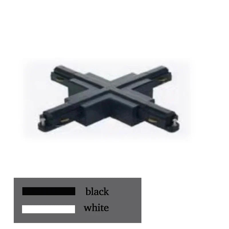 DecorBites™ 1m Black White Aluminum 2-Wire Connector Track Rail Spotlight Fitting