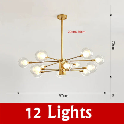 DecorBites™ Glass Ball Chandelier Modern Spotlight Pendant Lamp Lighting