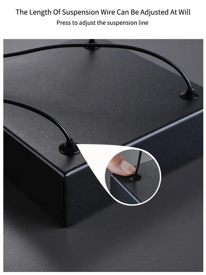 DecorBites™ Black Nordic Chandelier LED Light Minimalist Designer Style Bar Living Room