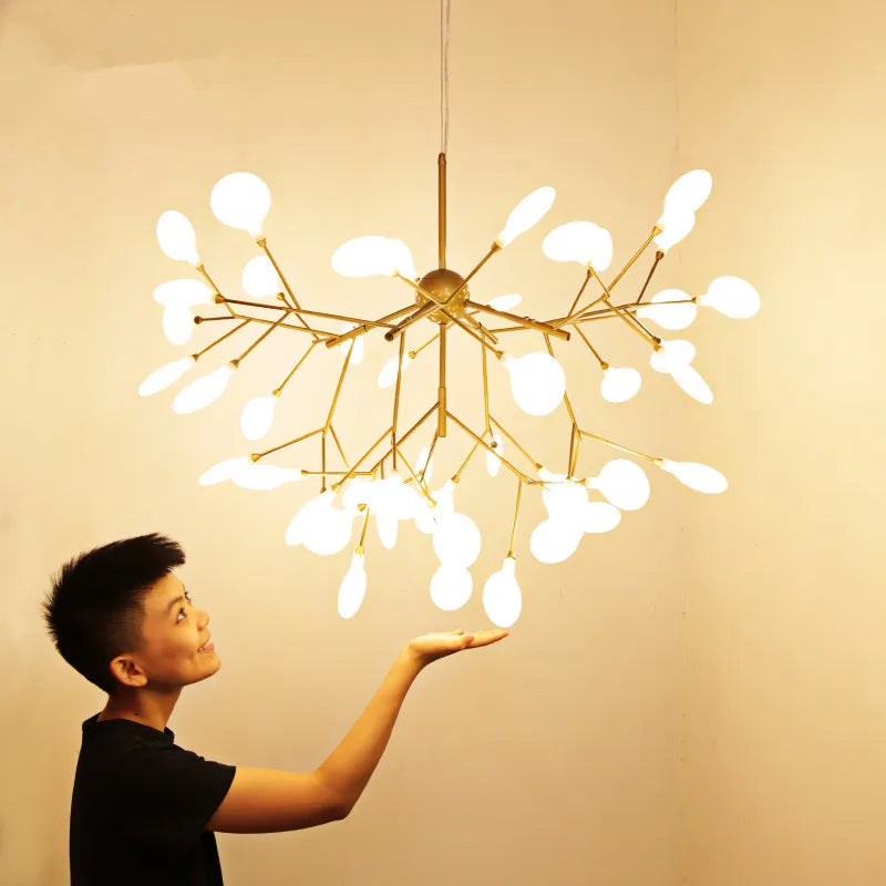 ™ LED Branch Chandelier: Heracleum Lustre Salon Lighting for Kitchen, Bar, and Restaurant