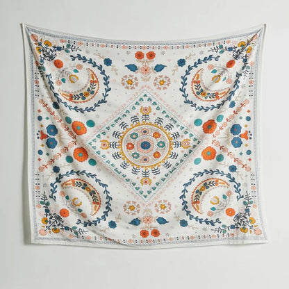 DecorBites™ Boho Floral Celestial Wall Tapestry for Hippie Home Decor