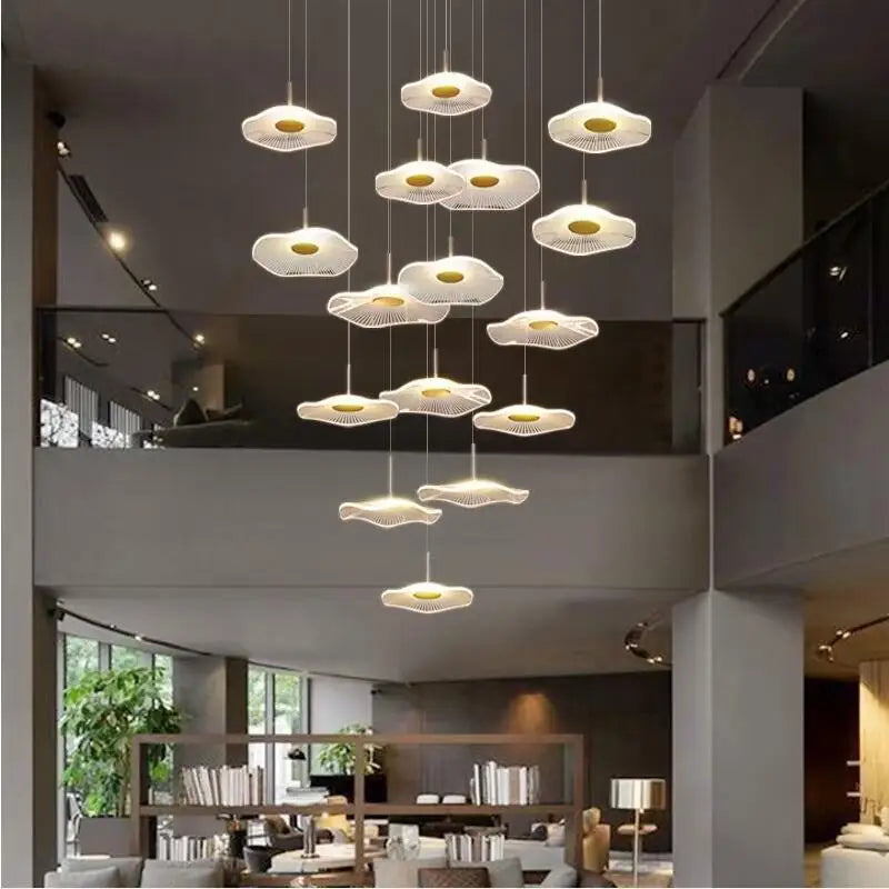 DecorBites™ Lotus Leaf Chandelier: Modern Acrylic Design for Living Room, Bedroom, Aisle Decor