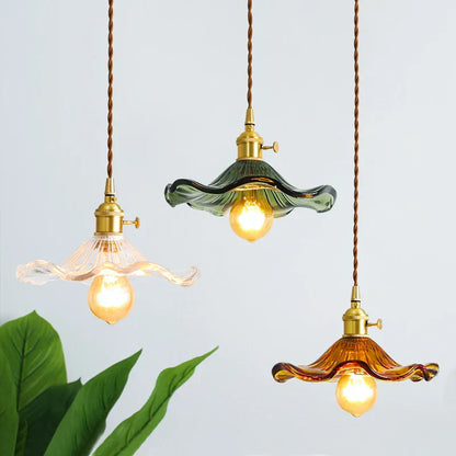 DecorBites™ Green Glass Hanging Light: Modern LED Pendant Lamp for Living and Dining Room