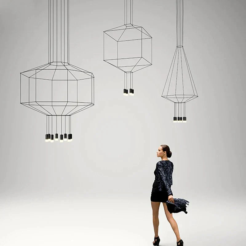 DecorBites™ Industrial Iron Art LED Pendant Light - Black Minimalist Wall Lamp