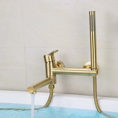 DecorBites™ Brushed Gold Bathtub Shower Set, Wall Mounted Rotatable Faucet Industries