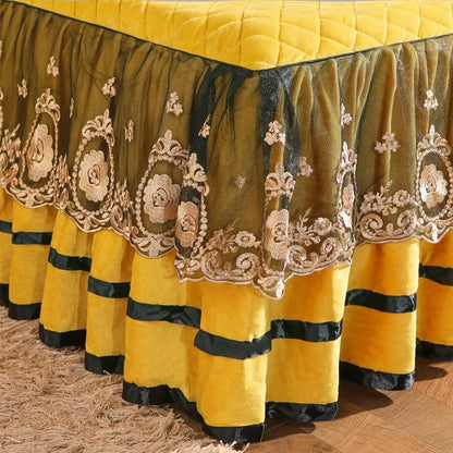 DecorBites™ Crystal Velvet Bedspread Set with Super Soft Quilting & Lace Bedskirt