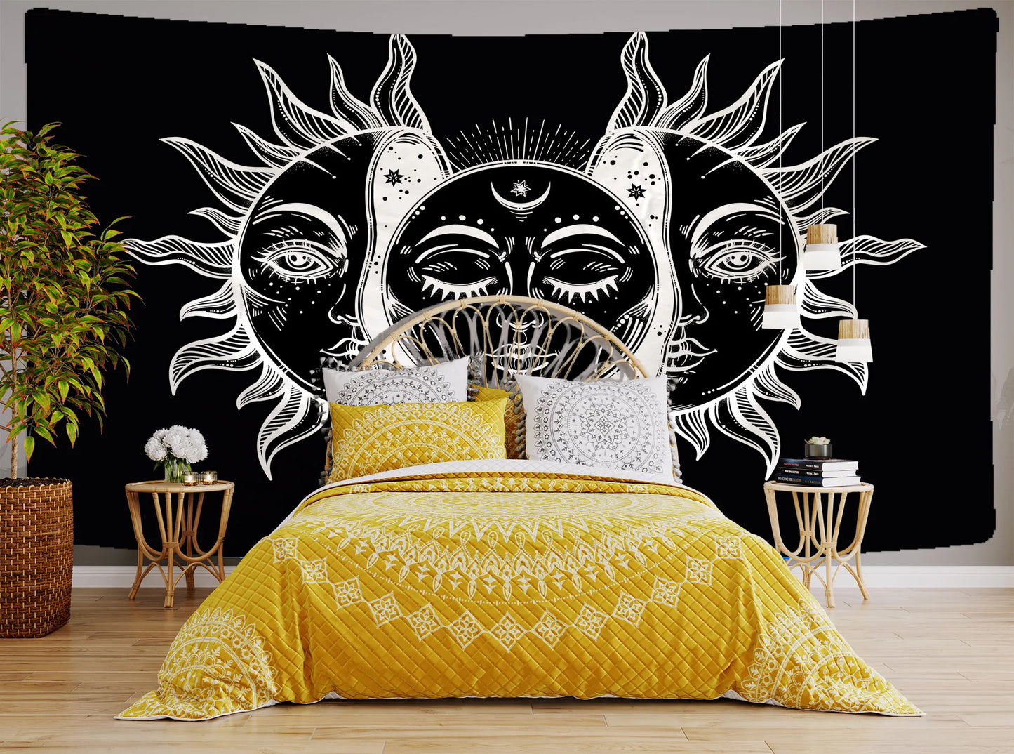 DecorBites™ Celestial Mandala Tapestry Wall Hanging for Dorm Decor & Psychedelic Vibes