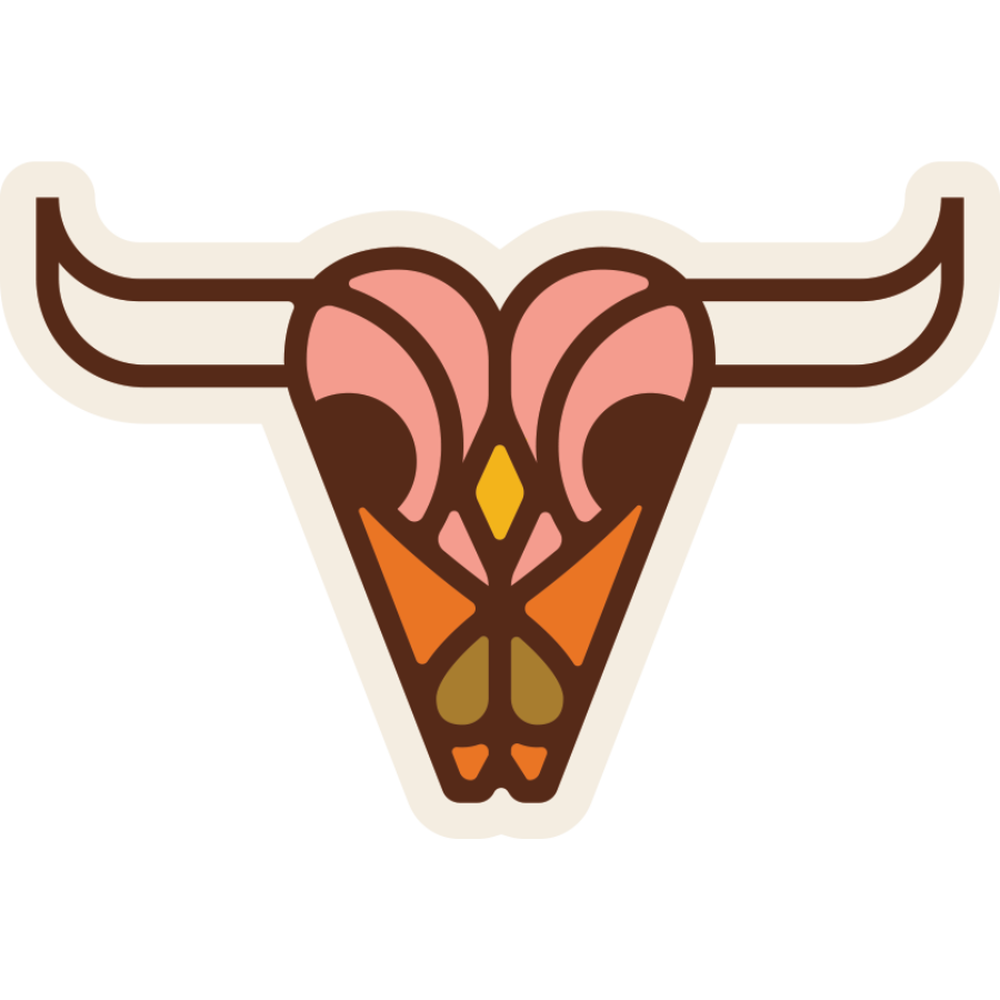 Bison Skull Weather Resistant Sticker | HEARTlandia