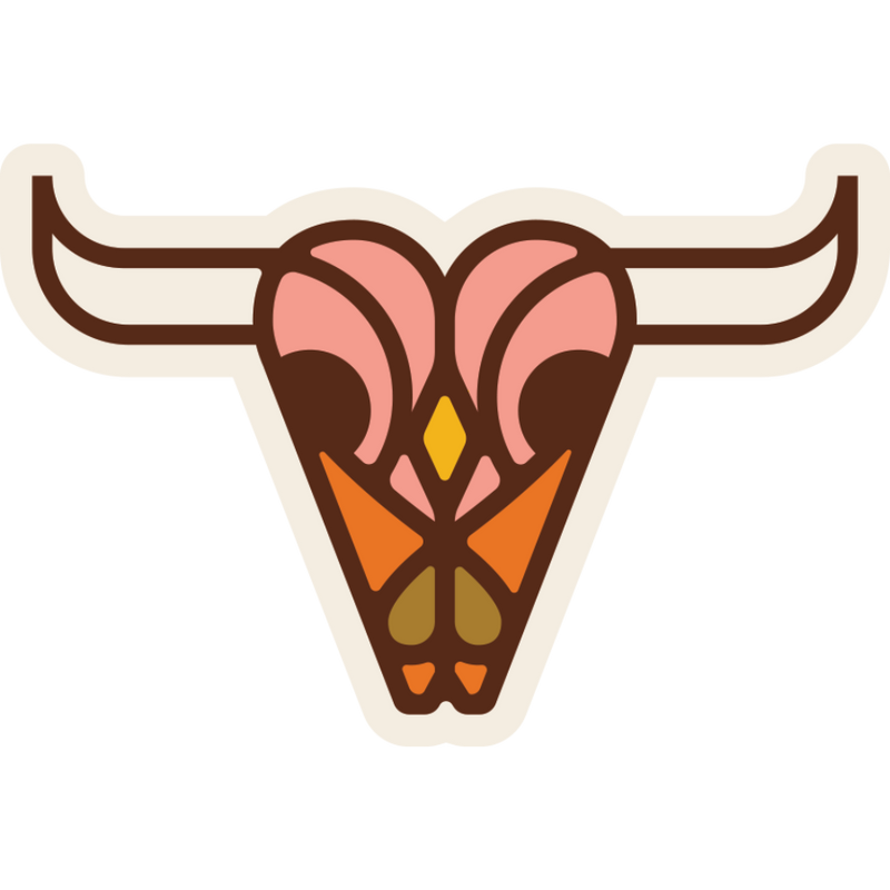 Bison Skull Weather Resistant Sticker | HEARTlandia