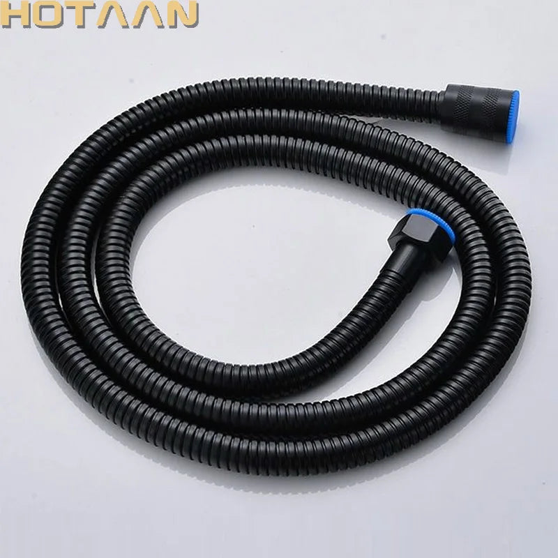 DecorBites™ Black Stainless Steel Flexible Shower Hose Pipe with Double Lock & EPDM Inner Tubes.