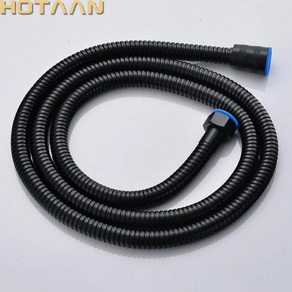 DecorBites™ Black Stainless Steel Flexible Shower Hose Pipe with Double Lock & EPDM Inner Tubes.