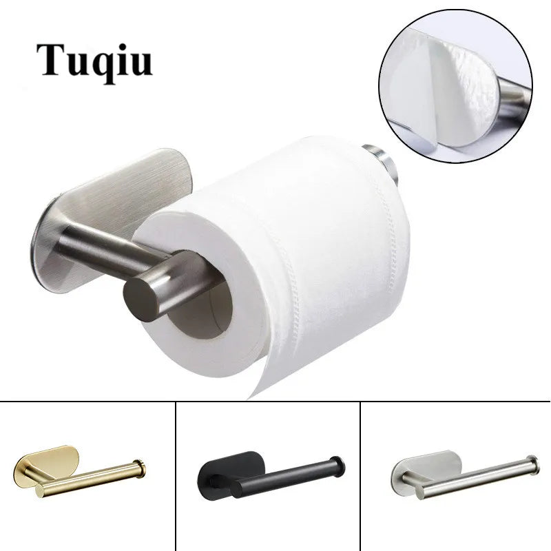 DecorBites™ Brushed Gold Stainless Steel Tissue Holder for Kitchen and Bathroom