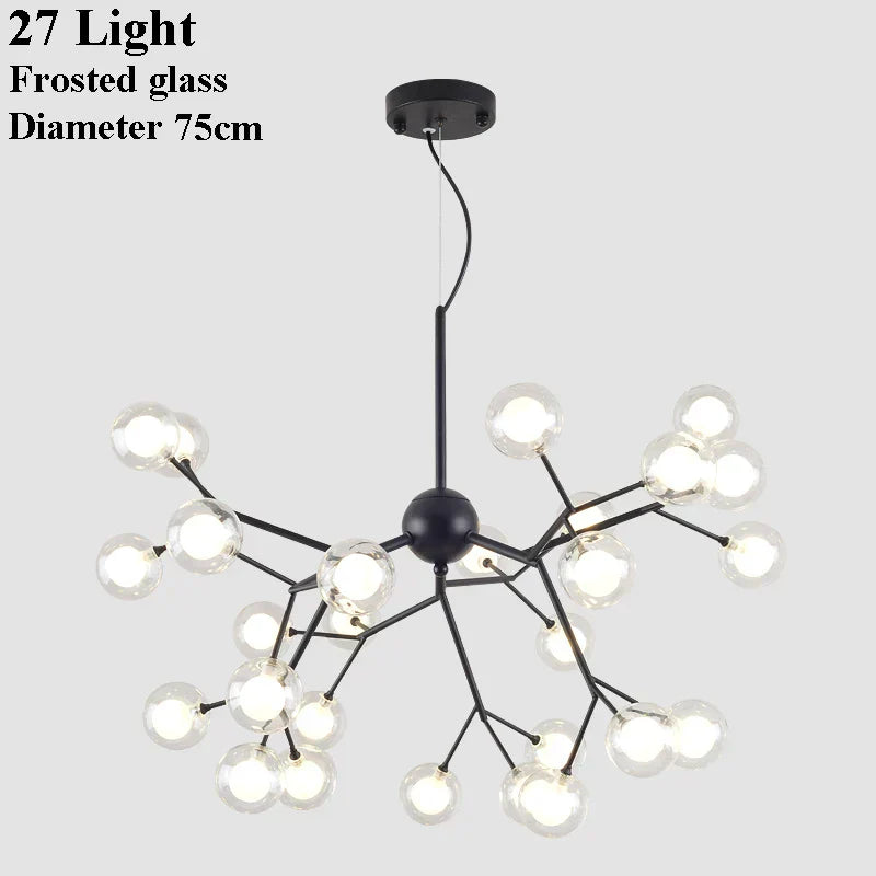 DecorBites™ LED Glass Ball Branch Chandelier | Modern Firefly Art Decor Lighting