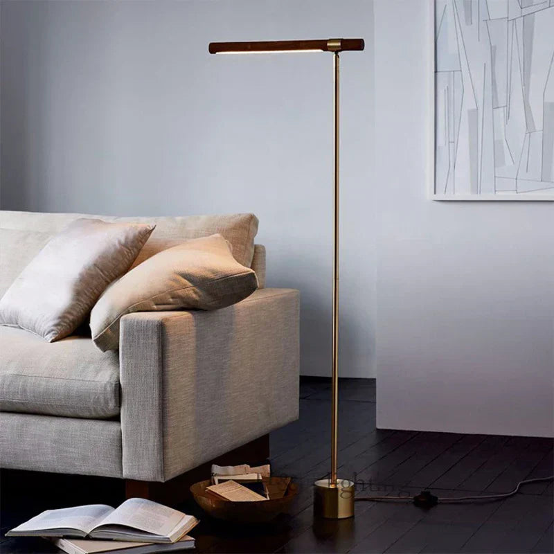 DecorBites™ Linear Wood LED Floor Lamp | Modern Minimalist Designer Vertical Loft Floor Light