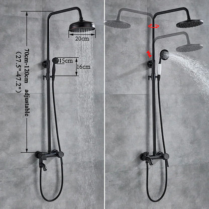 DecorBites™ Black Bronze Bathroom Shower Set with 8" Rainfall Head - Wall Mounted