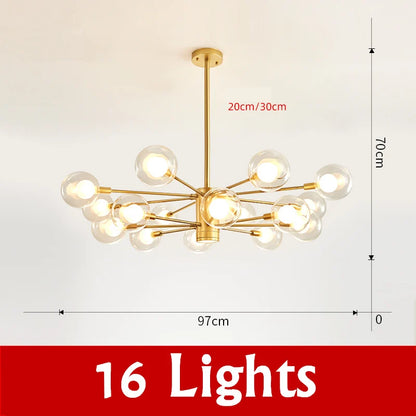 DecorBites™ Glass Ball Chandelier Modern Spotlight Pendant Lamp Lighting