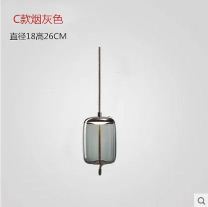 ™ Hemp Rope Knot Pendant Lights - Suspendu Glass Hanging Lamp