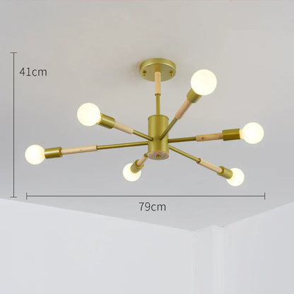 DecorBites™ LED Wooden Ceiling Lights w/ E27 Bulb for Modern Livingroom & Bedroom
